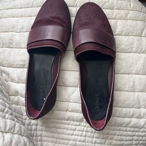 Vince Burgundy Leather Loafers
